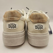 HEY DUDE WOMEN'S 9 HUDSON LIFT METALLIC SNEAKERS WHITE 41985-100