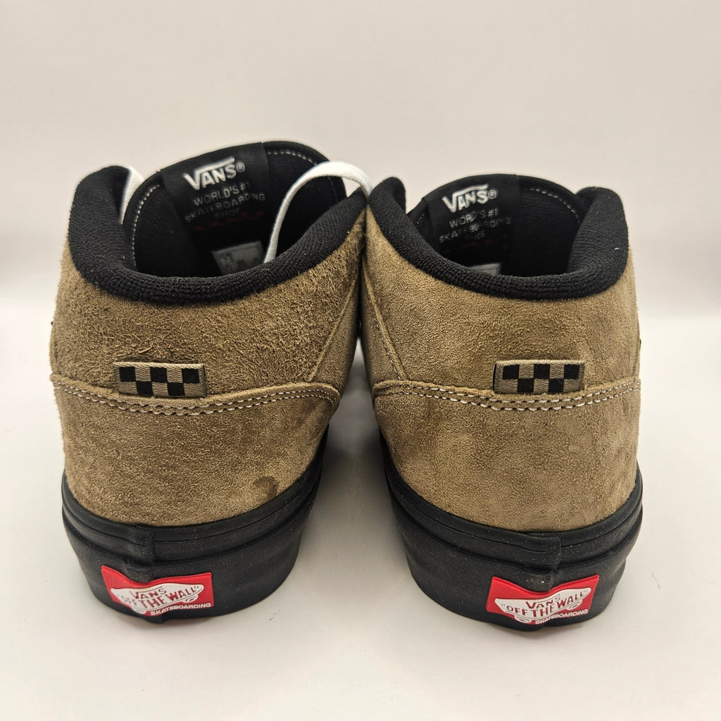 VANS MEN'S 7.5 RARE SKATE HALF CAB PIG SUEDE OLIVE BLACK NWOB