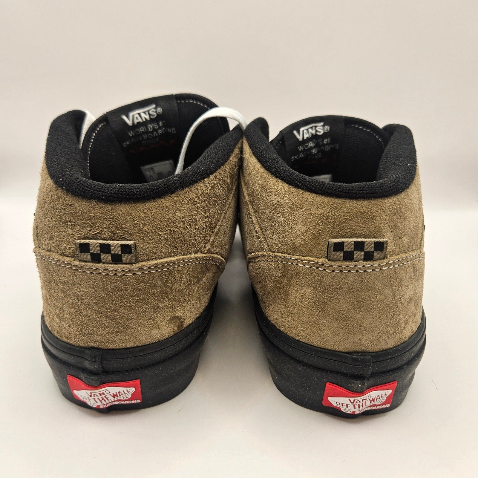 VANS MEN'S 7.5 RARE SKATE HALF CAB PIG SUEDE OLIVE BLACK NWOB