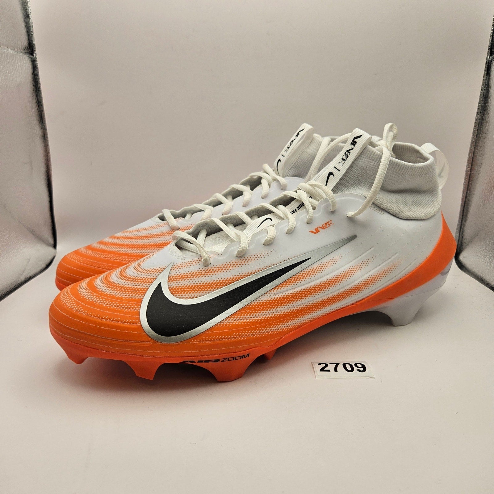 NIKE MEN'S 16 AIR ZOOM VAPOR PRO 1 ORANGE WHITE FOOTBALL CLEAT NWOB HM8850-103