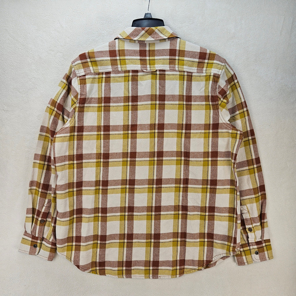 PRANA WOMEN'S XL GOLDEN CANYON FLANNEL SWEET CREAM PLAID NWT SHIRT
