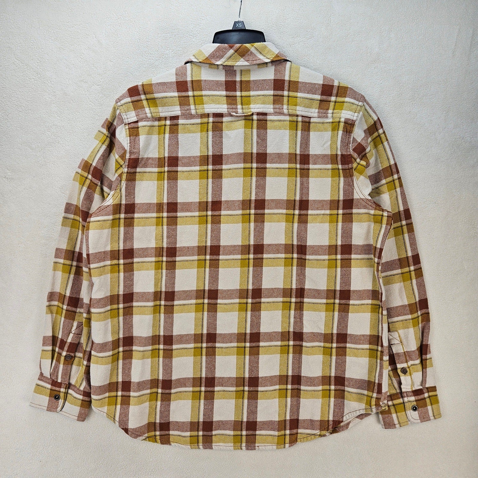 PRANA WOMEN'S XL GOLDEN CANYON FLANNEL SWEET CREAM PLAID NWT SHIRT