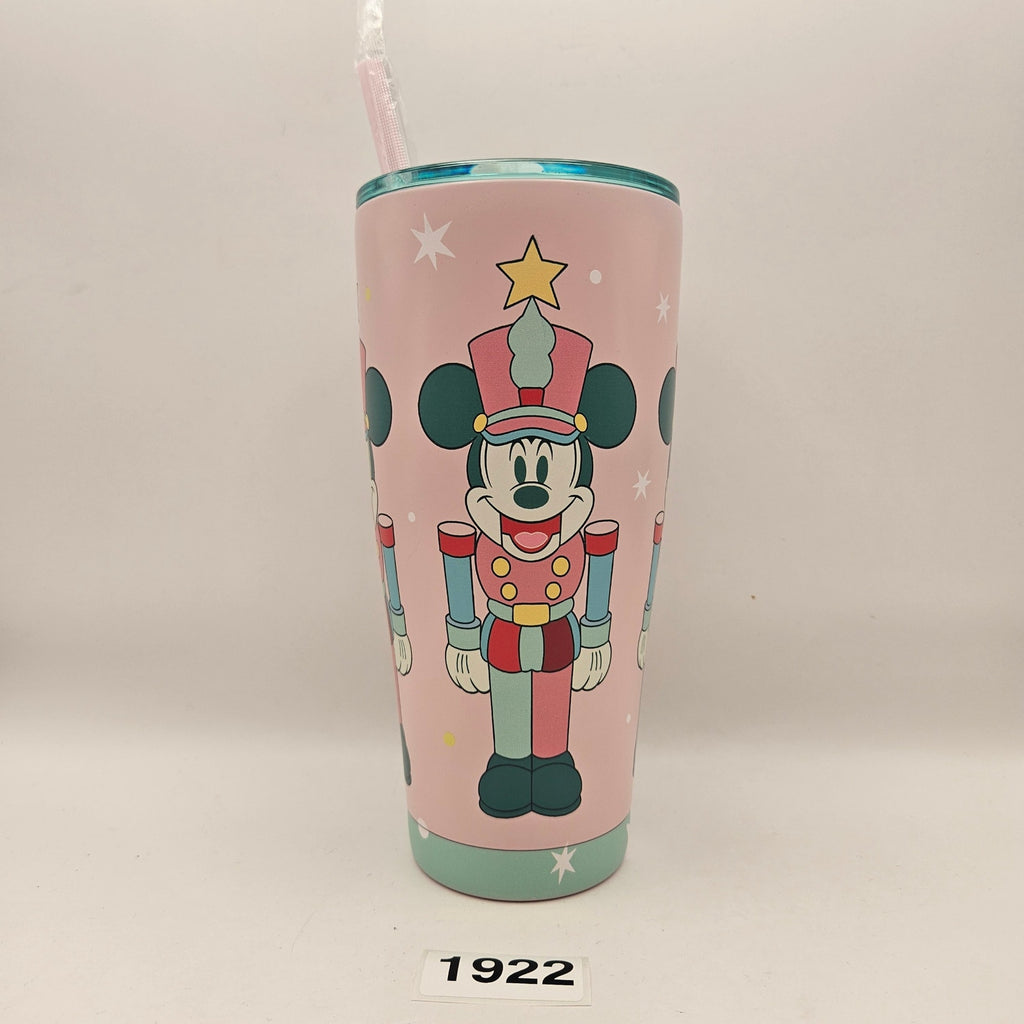 DISNEY MICKEY MOUSE NUTCRACKER PINK RARE CHRISTMAS TUMBER NEW