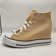 CONVERSE WOMEN'S 9.5 CHUCK TAYLOR ALL STAR WEDGE HI COASTAL DUNE A12531C NWOB