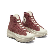 CONVERSE WOMEN'S 9 RUN STAR HIKE PLATFORM HI TOP WINE VELVET A03252C CORDUROY