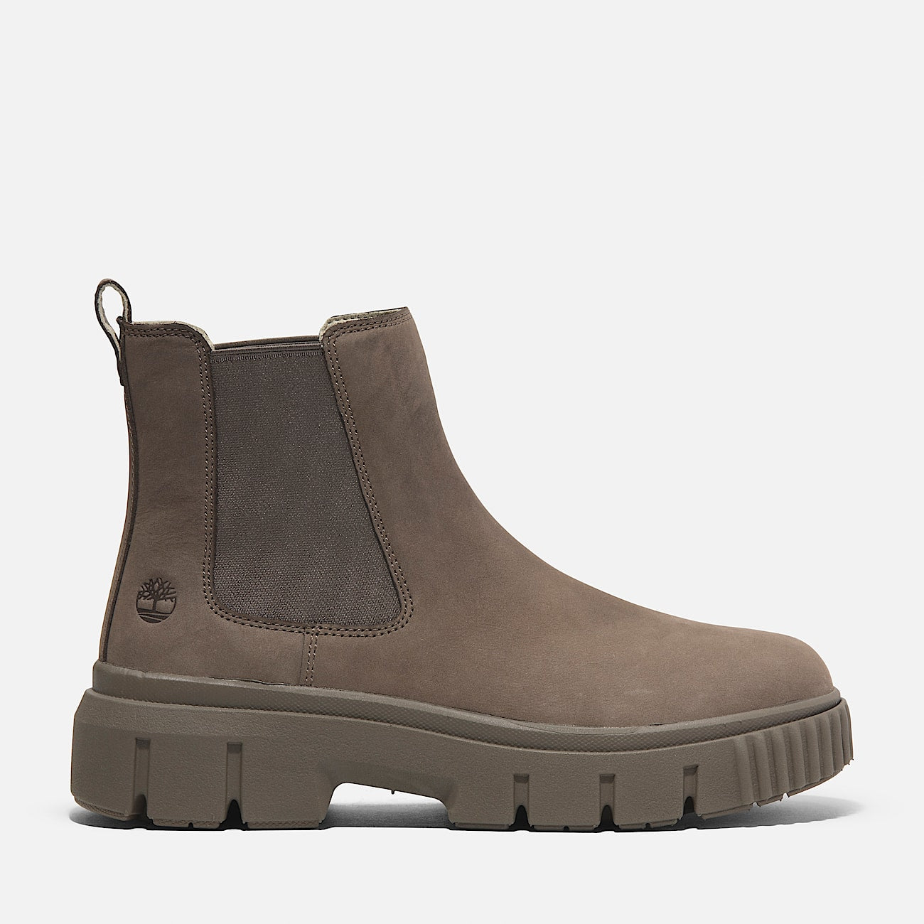 TIMBERLAND WOMEN'S 9.5 GREYFIELD MID CHELSEA BOOT MEDIUM BROWN NUBUCK
