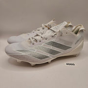 ADIDAS MEN'S 10.5 ELECTRIC FOOTBALL. CLEATS WHITE SILVER IE6286
