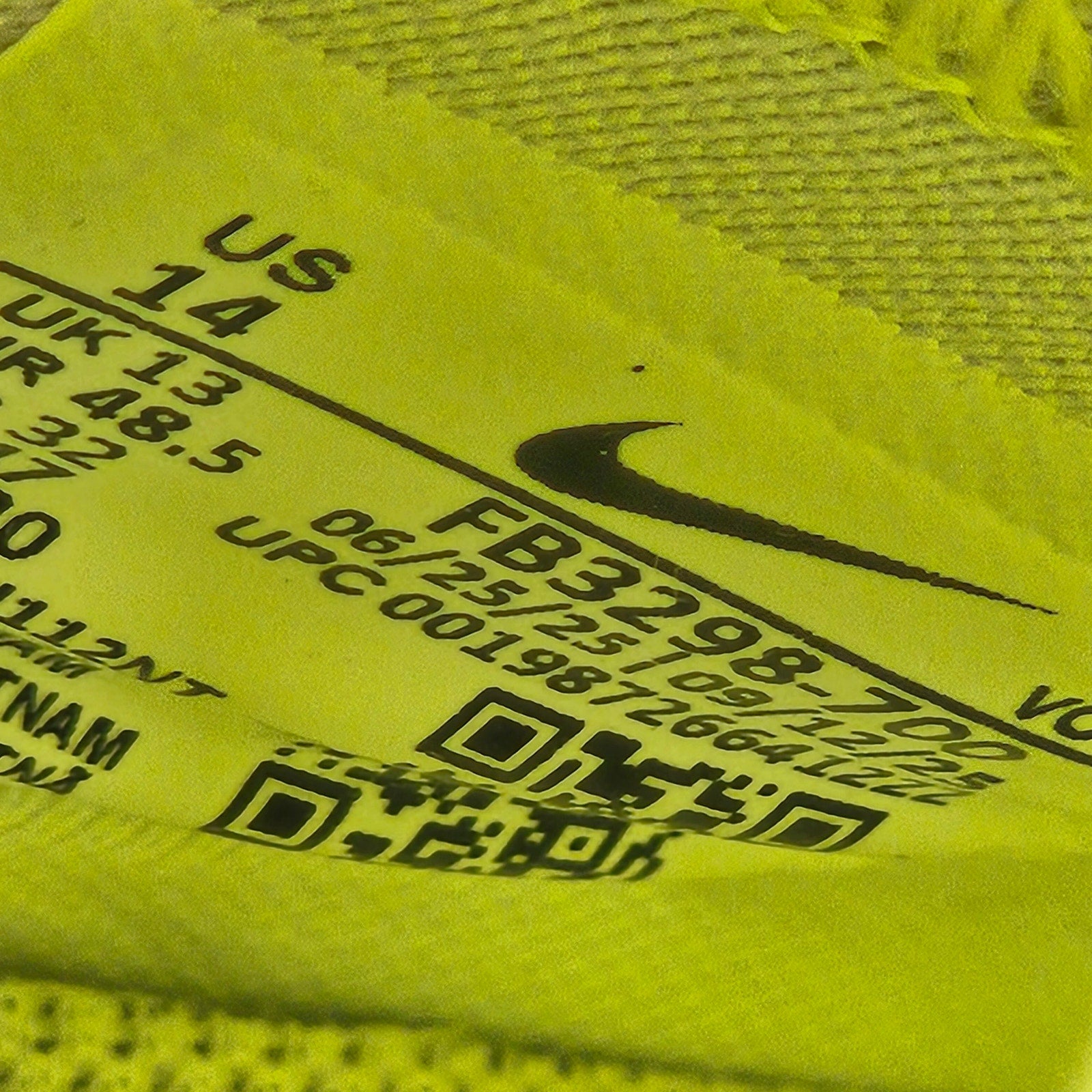 NIKE MEN'S 14 ZOOM AIR VAPOR PRO 1 FOOTBALL CLEATS VOLT SILVER FB3298-800 NWOB