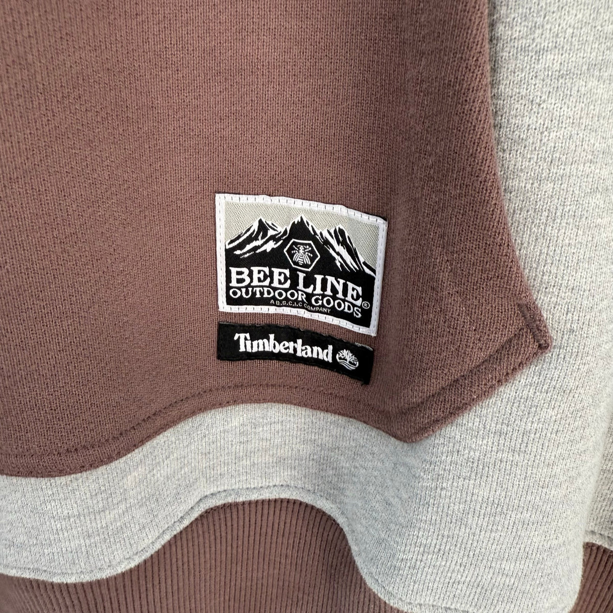 TIMBERLAND X BEELINE SUPER RARE MEN'S XL GREY/TARO PULLOVER HOODIE