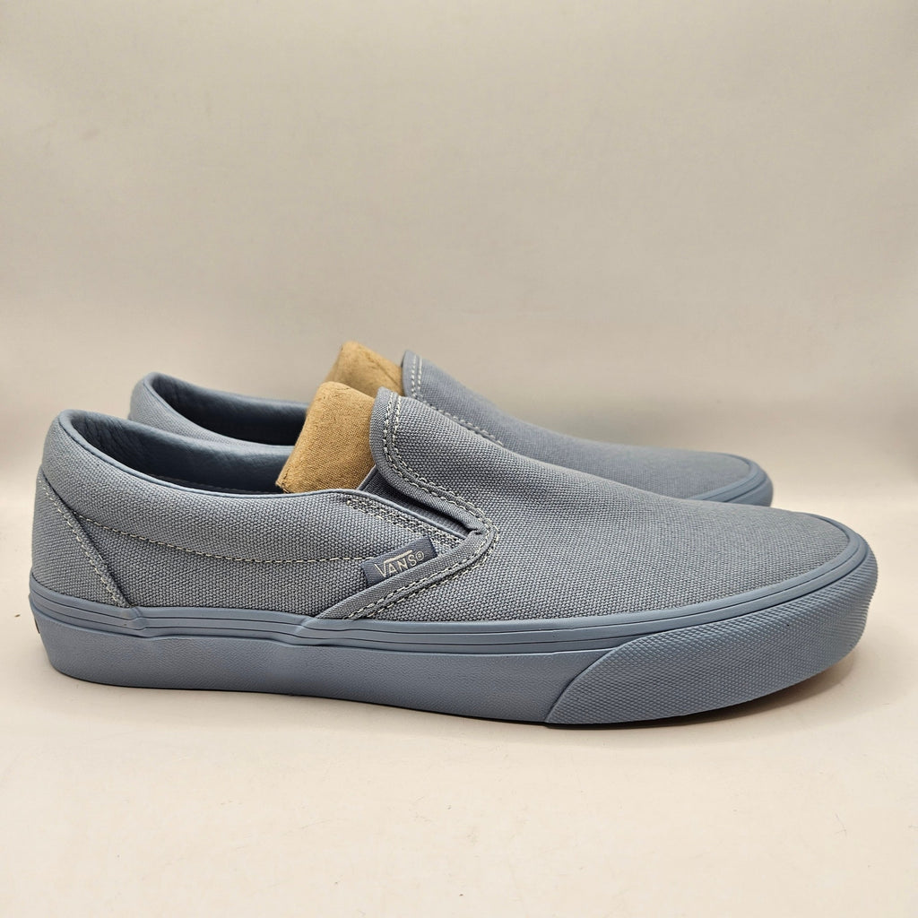 VANS MEN'S 9 CLASSIC SLIP ON PASTEL MONO DUSTY BLUE NWOB