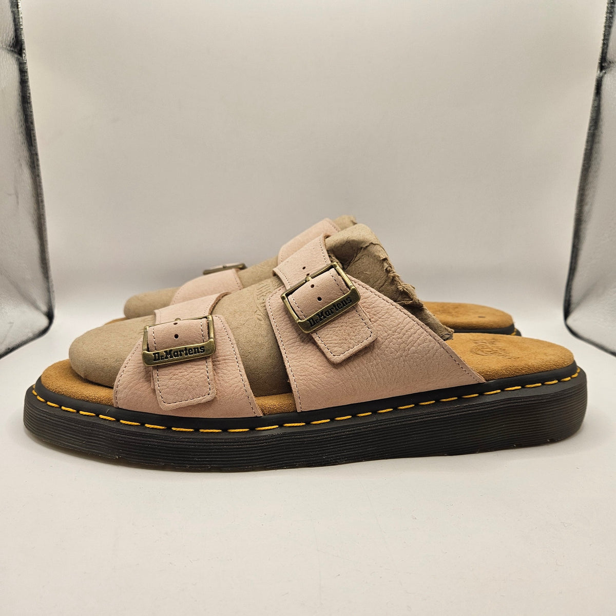 DR MARTENS MEN'S 14 JOSEF SANDALS DOUBLE STRAP PINK NWOB NUBUCK
