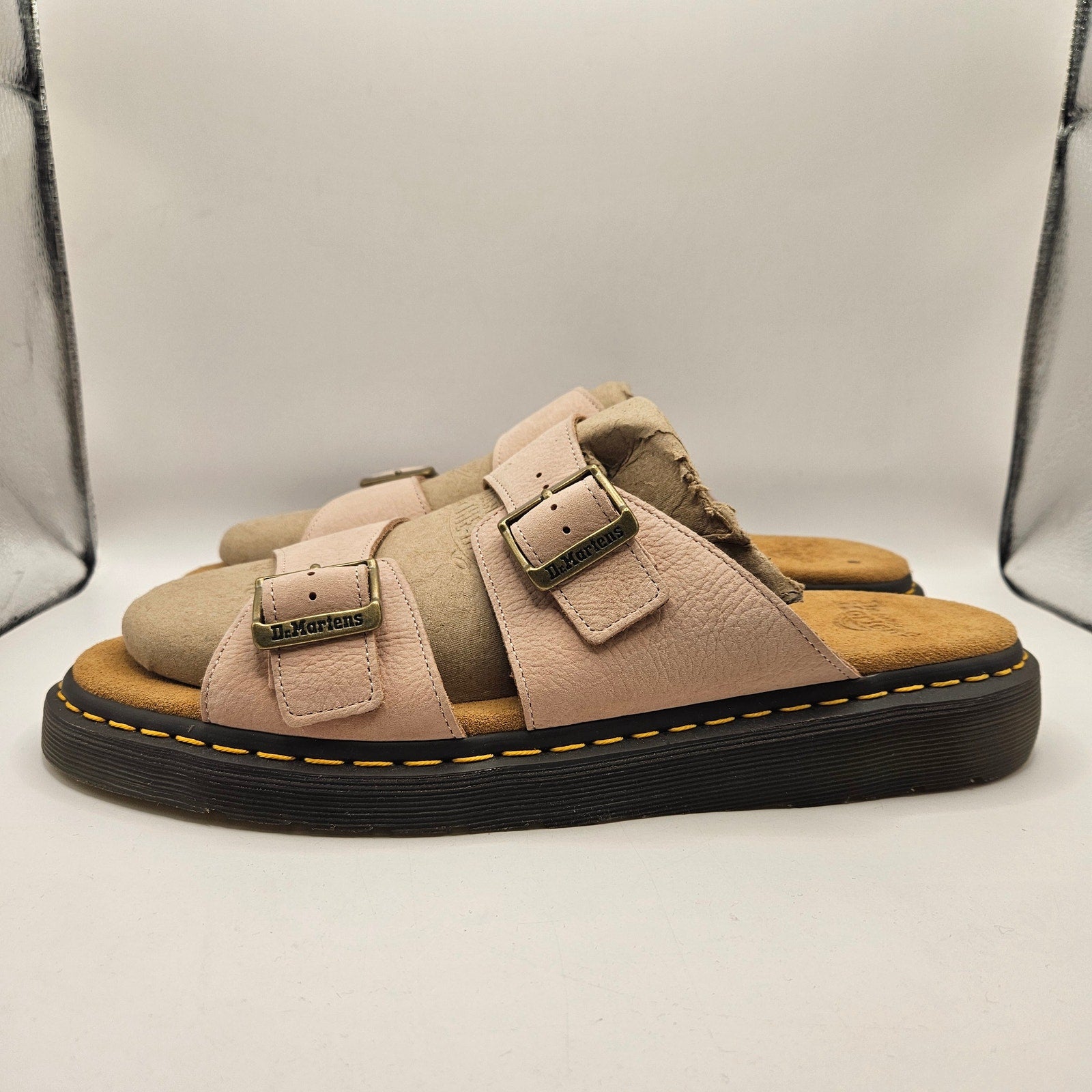 DR MARTENS MEN'S 14 JOSEF SANDALS DOUBLE STRAP PINK NWOB NUBUCK