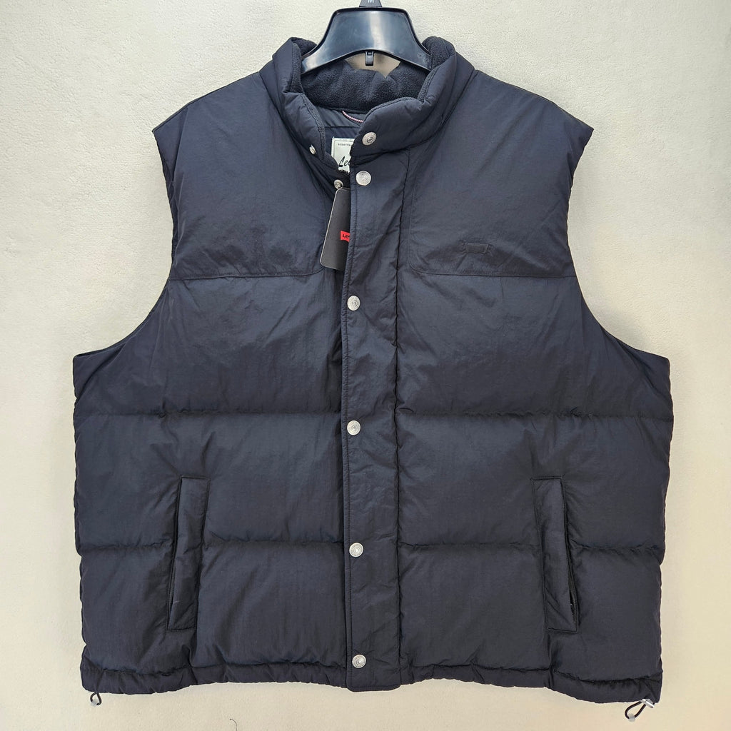 LEVI'S MEN'S XXL BLACK ROCKRIDGE PUFFER VEST DOWN FULL ZIP UP NWT