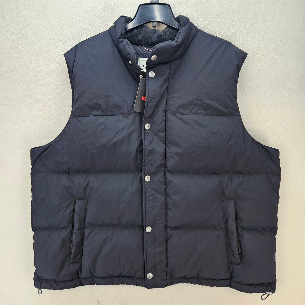 LEVI'S MEN'S XXL BLACK ROCKRIDGE PUFFER VEST DOWN FULL ZIP UP NWT