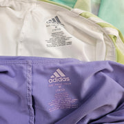 LOT OF 2 - ADIDAS GIRLS M TENNIS SKORT PURPLE TIE DYE ACTIVE SKIRTS NWOT