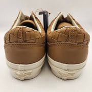 VANS M8.5 W10 OLD SKOOL WOVEN LEATHER BROWN TAN LOW TOP SNEAKER NWOB