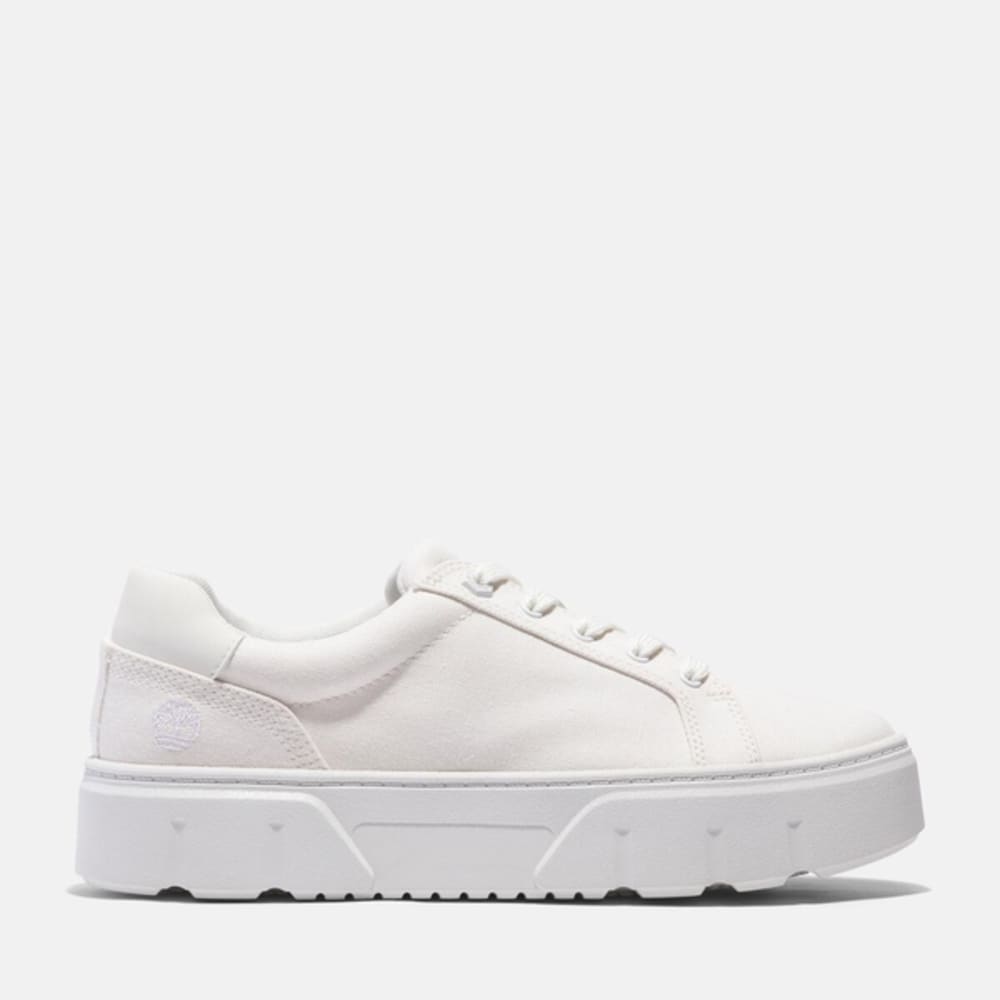 TIMBERLAND WOMEN'S 9.5 LAUREL COURT LOW LACE SNEAKER WHITE CANVAS NIB