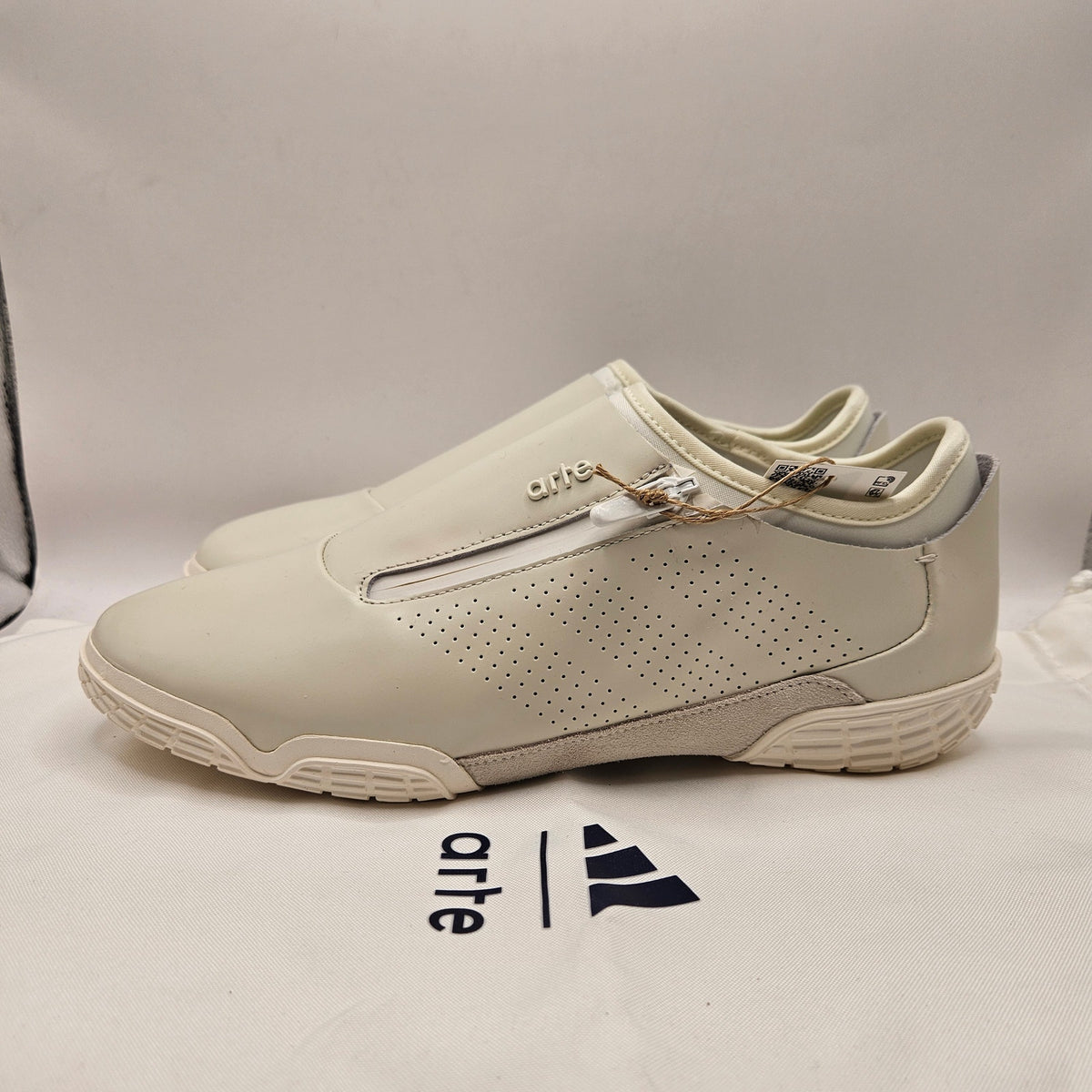 ADIDAS X ARTE ANTWERP MEN'S 9 TRIVELA CREAM WHITE NWOB KI5708 LOW TOP ZIP SNKR