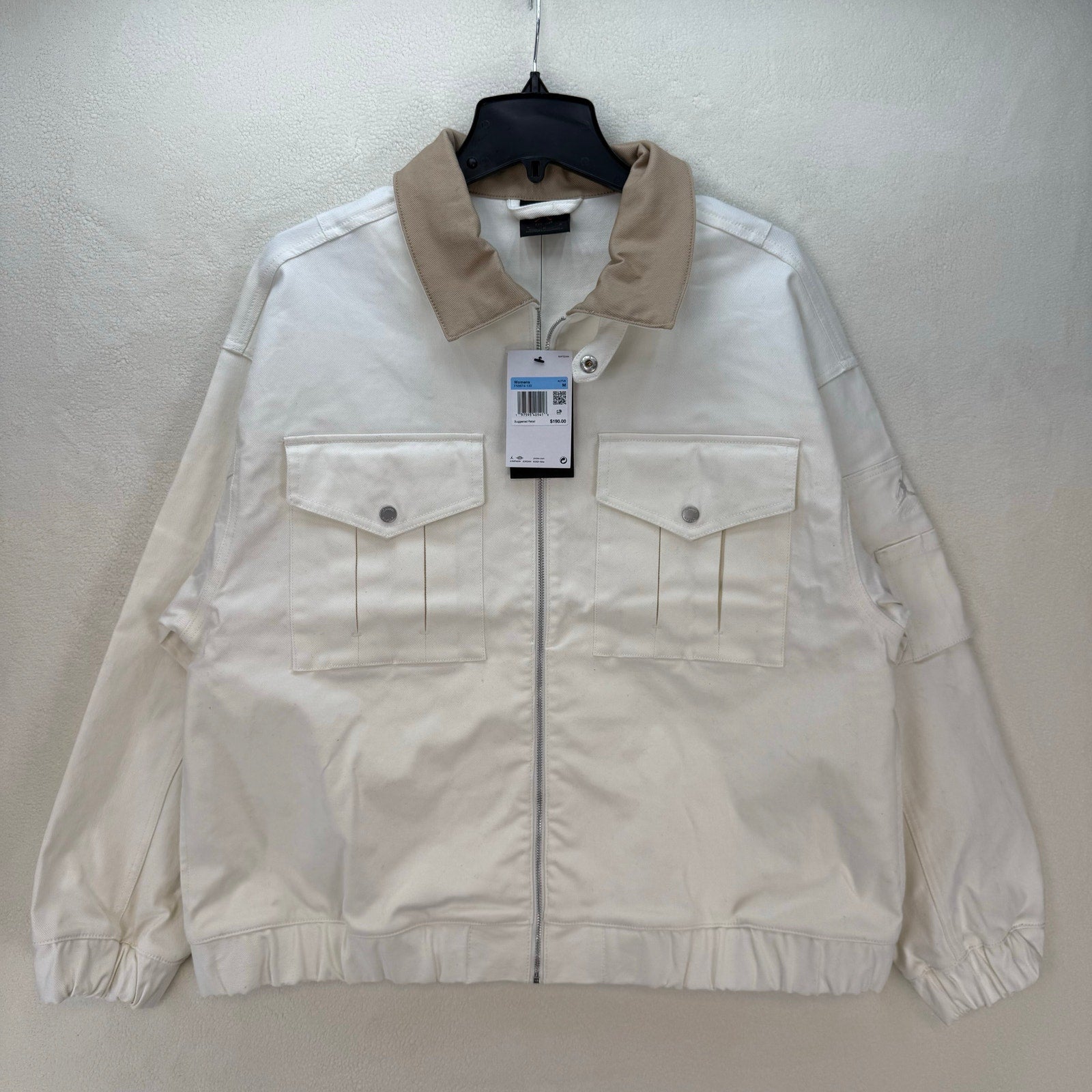 AIR JORDAN WOMEN'S MEDIUM RENEGADE CANVAS JACKET SAIL FN5674-133