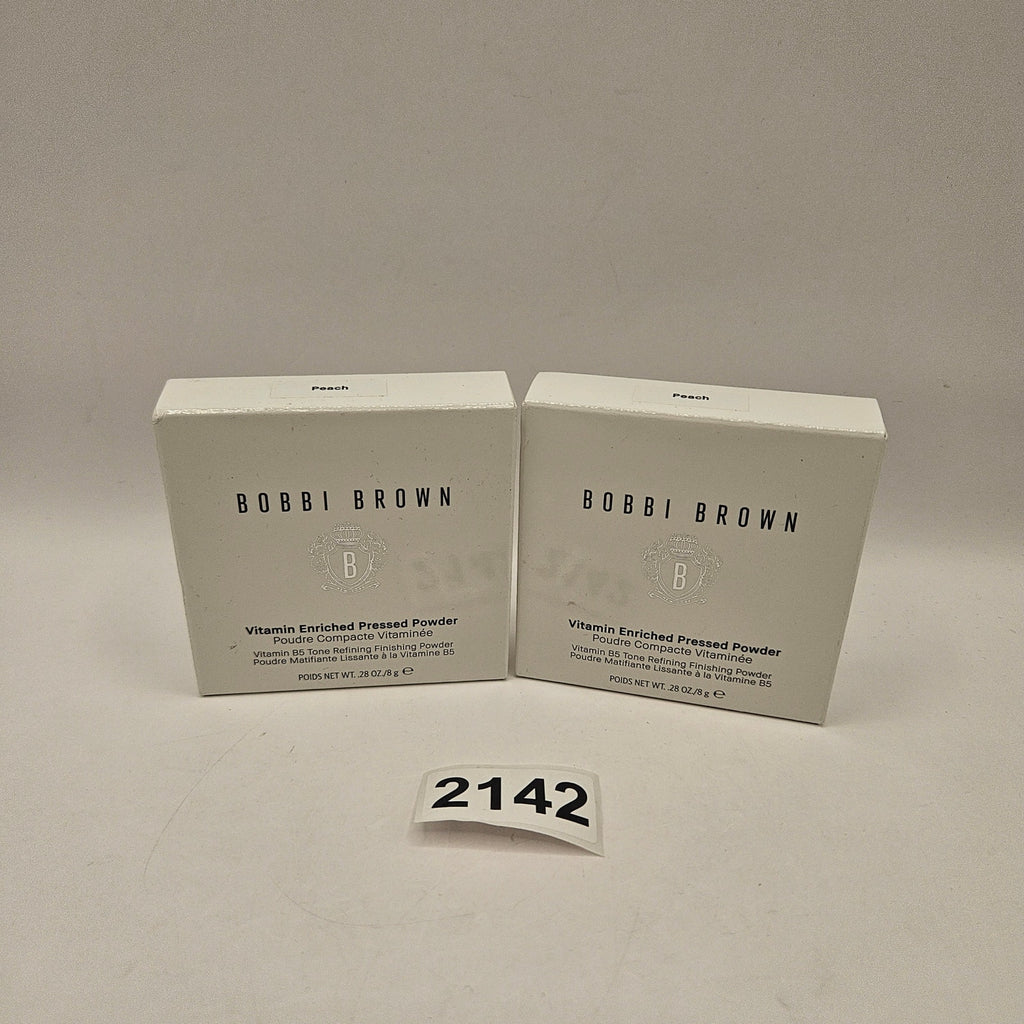LOT OF 2 BOBBI BROWN PEACH VITAMIN ENRICHED PRESSED POWDER 0.28oz NIB
