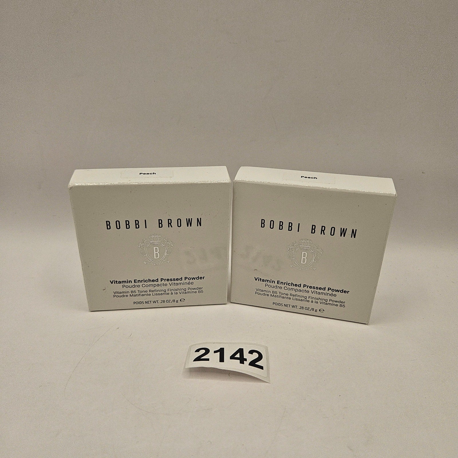 LOT OF 2 BOBBI BROWN PEACH VITAMIN ENRICHED PRESSED POWDER 0.28oz NIB