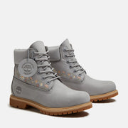 TIMBERLAND WOMEN'S 7.5 PREMIUM 6 IN LACE WATERPROOF BOOT LT GREY NUBUCK