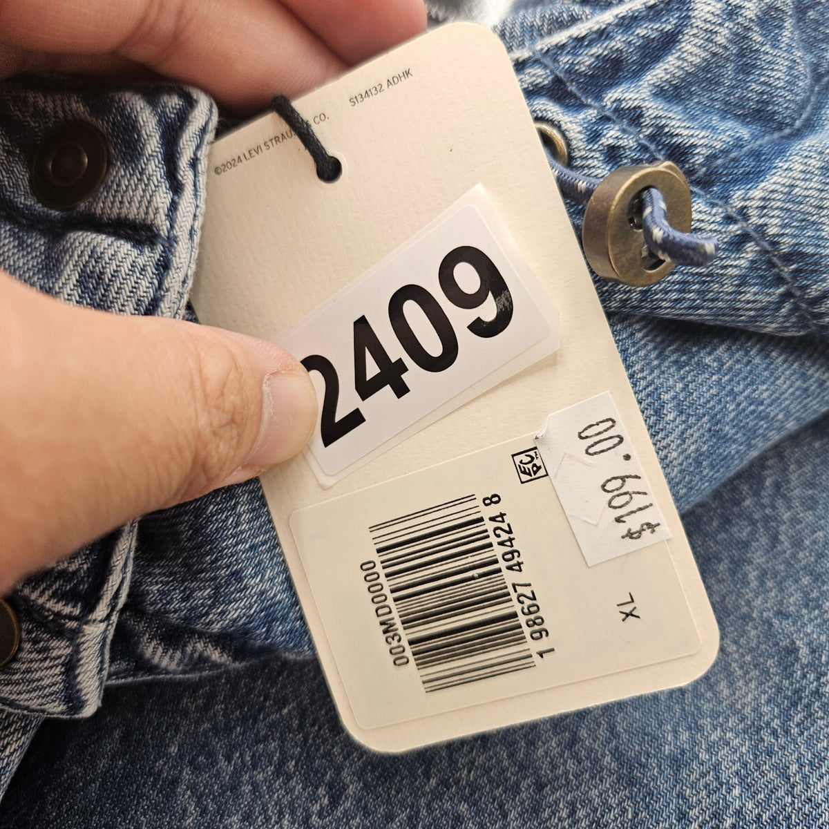 LEVI'S WOMEN'S XL WESTERN BUBBLE SHORTIE PUFFER JACKET NWT 600 FILL POWER