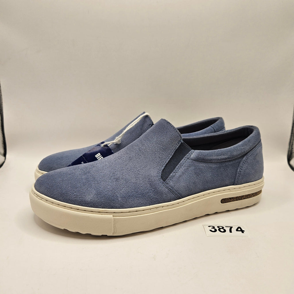 BIRKENSTOCK MEN'S 7 WOMEN'S 9 BEND LOW SLIP ON BLUE SUEDE SNEAKER NWOB
