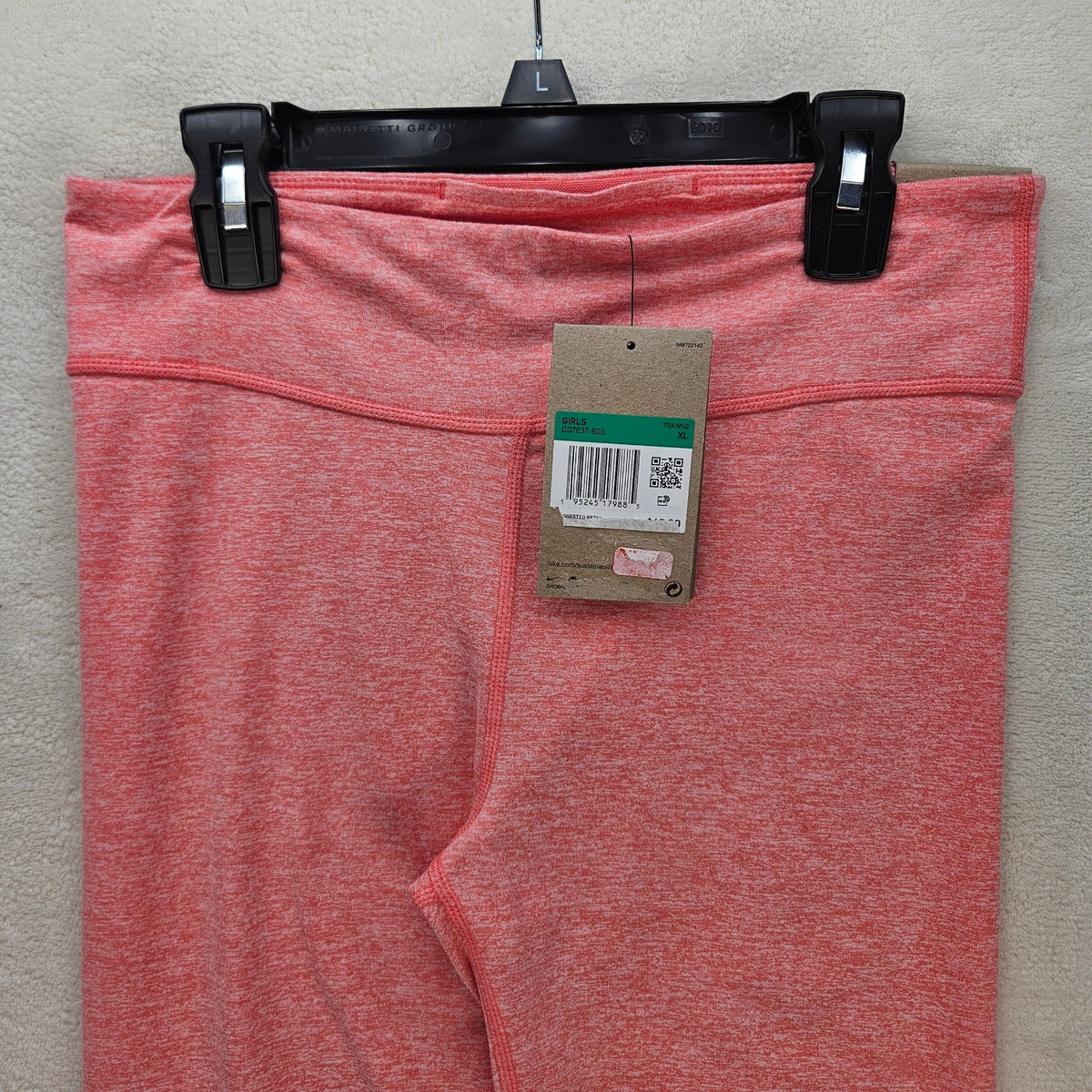NIKE GIRLS XL ONE LUXE DRI FIT LEGGINGS DD7637-603 HEATHER PINK NWT
