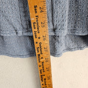FREE PEOPLE WE THE FREE WOMEN'S SMALL BLUE TEXTURED OVERSIDED BUTTON FRONT SHIRT