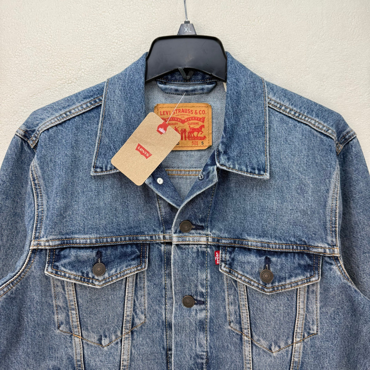 LEVI'S MEN'S MEDIUM WASH SIZE SMALL TRUCKER JACKET 723340683