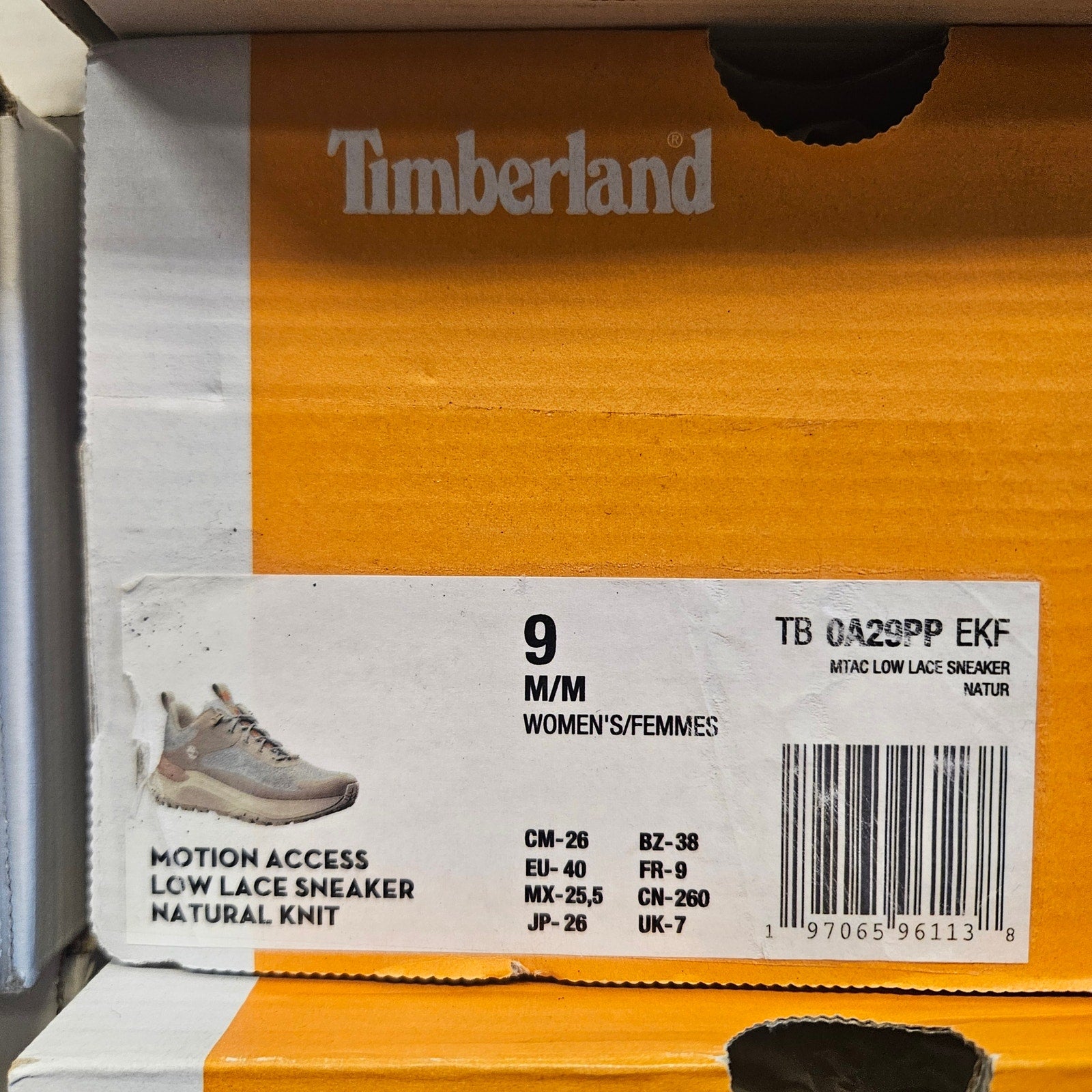TIMBERLAND WOMEN'S 9 MOTION ACCESS LOW LACE UP NATURAL KNIT NIB SNEAKERS