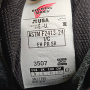 RED WING MEN'S 9 EE WIDE BLACK 3507 SUPERSOLE BOOTS STEEL TOE MADE IN USA SAFETY