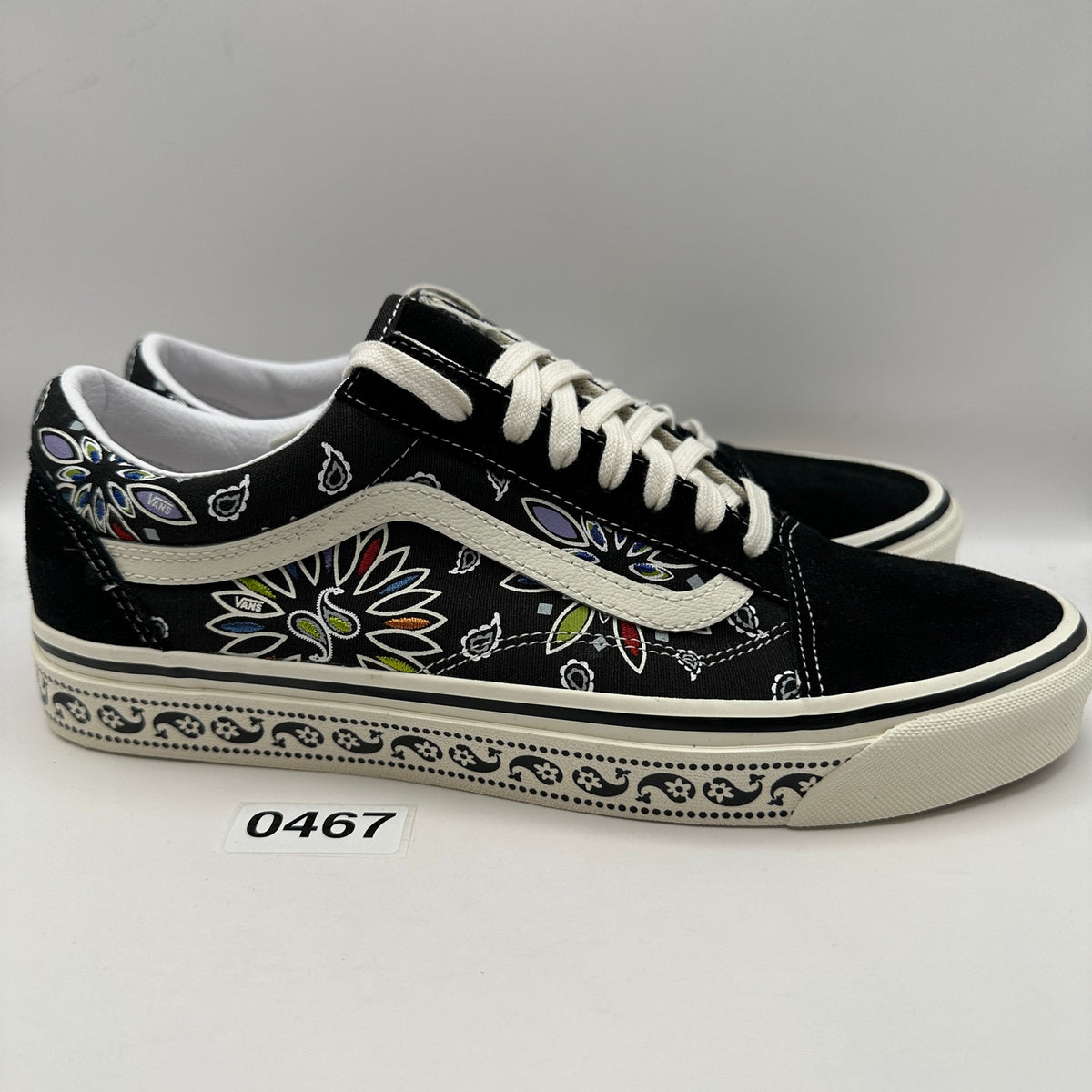 Vans Men's 11 Anaheim Factory Old Skool 36 Dx Lo Black Paisley Sneakers