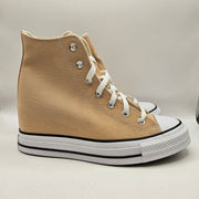 CONVERSE WOMEN'S 9.5 CHUCK TAYLOR ALL STAR WEDGE HI COASTAL DUNE A12531C NWOB