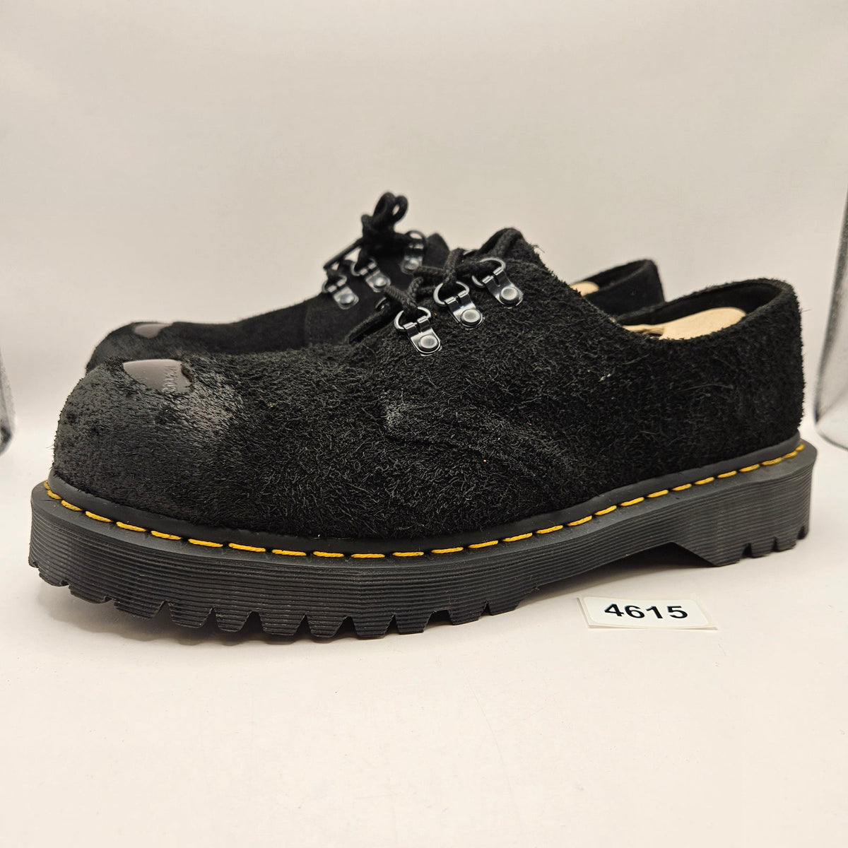 DR MARTENS MEN'S 10 BLACK BEX EXPOSED ST STEEL TOE 1461 OXFORD SHOES SUEDE