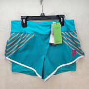 FILA X CHRISTOPHER BEVANS WOMEN'S SMALL TEAL TENNIS SHORTS UPF 50+ NWT