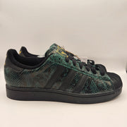 ADIDAS ORIGINALS WOMEN'S 9 SUPERSTAR BLACK GREEN SNAKESKIN SHELL TOE NWOB