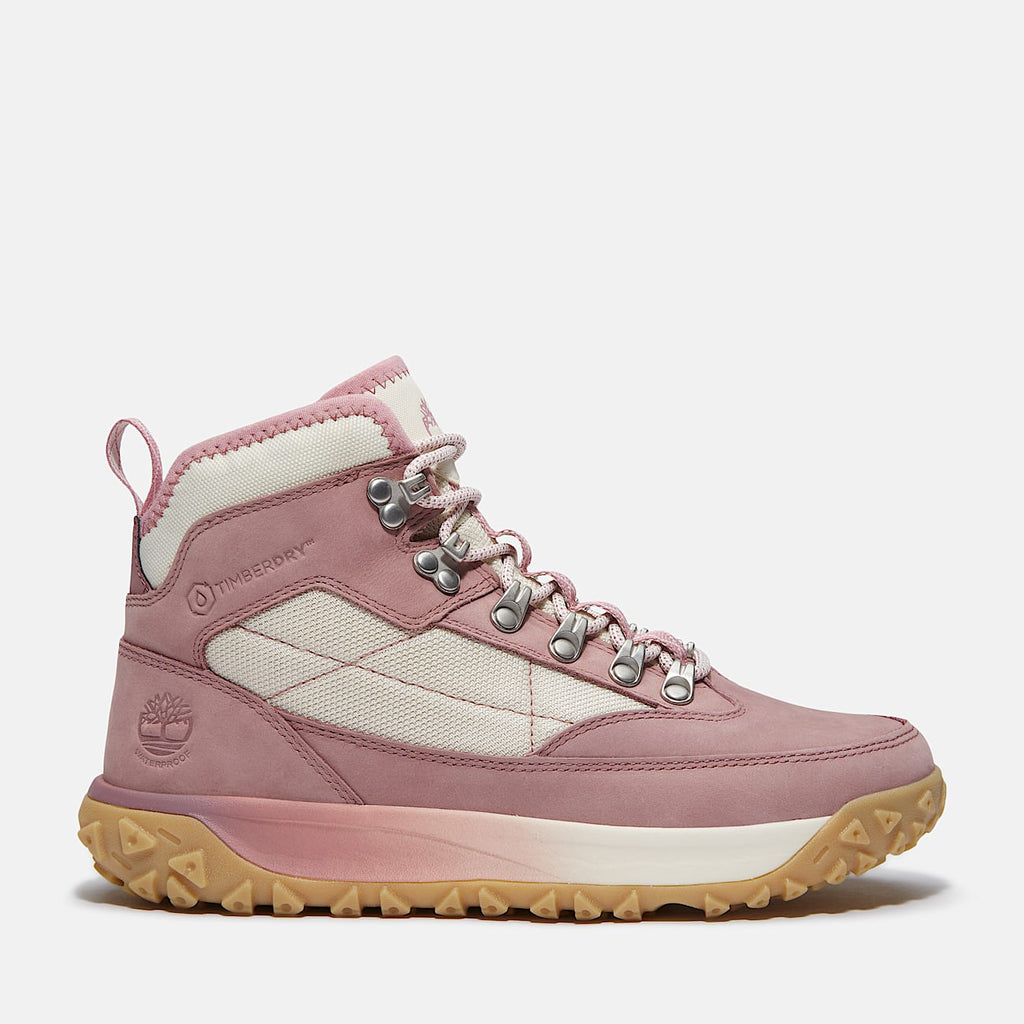 TIMBERLAND WOMEN'S 9.5 GREENSTRIDE MOTION 6 MID LACE SNEAKER PINK NUBUCK NIB
