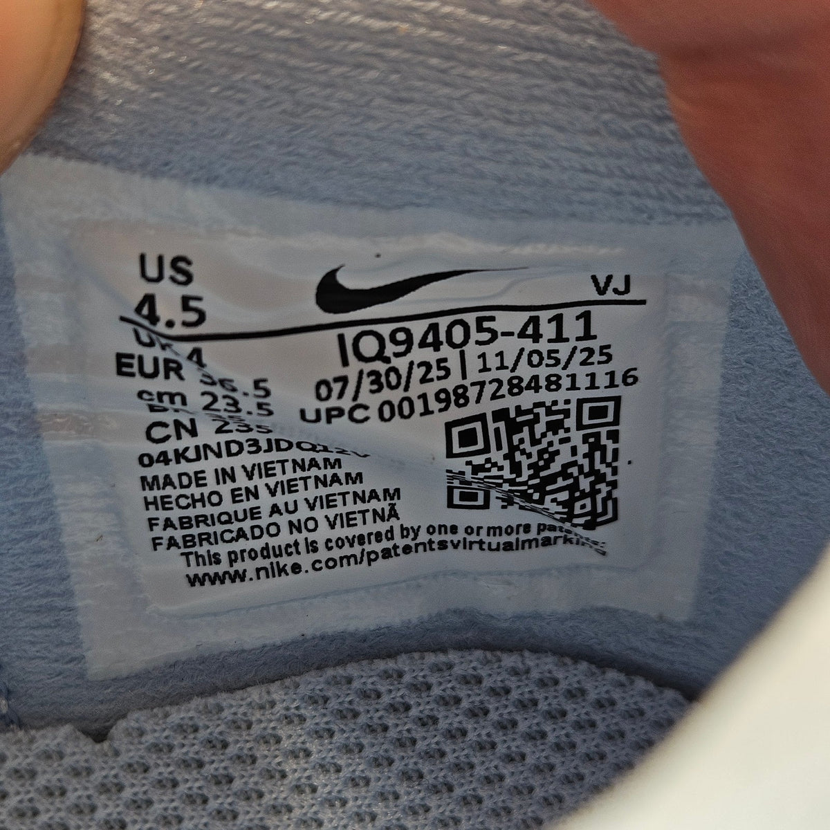 NIKE WOMEN'S 6 MEN'S 4.5 ZOOM FLY 6 ICE BLUE FOX WHITE IQ9405-411 RUN SNEAKER