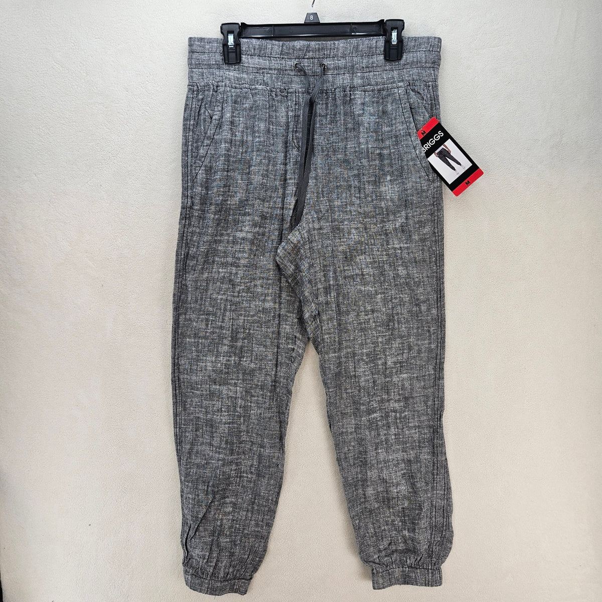 BRIGGS WOMEN'S MEDIUM GRAY LINEN PANTS NWT