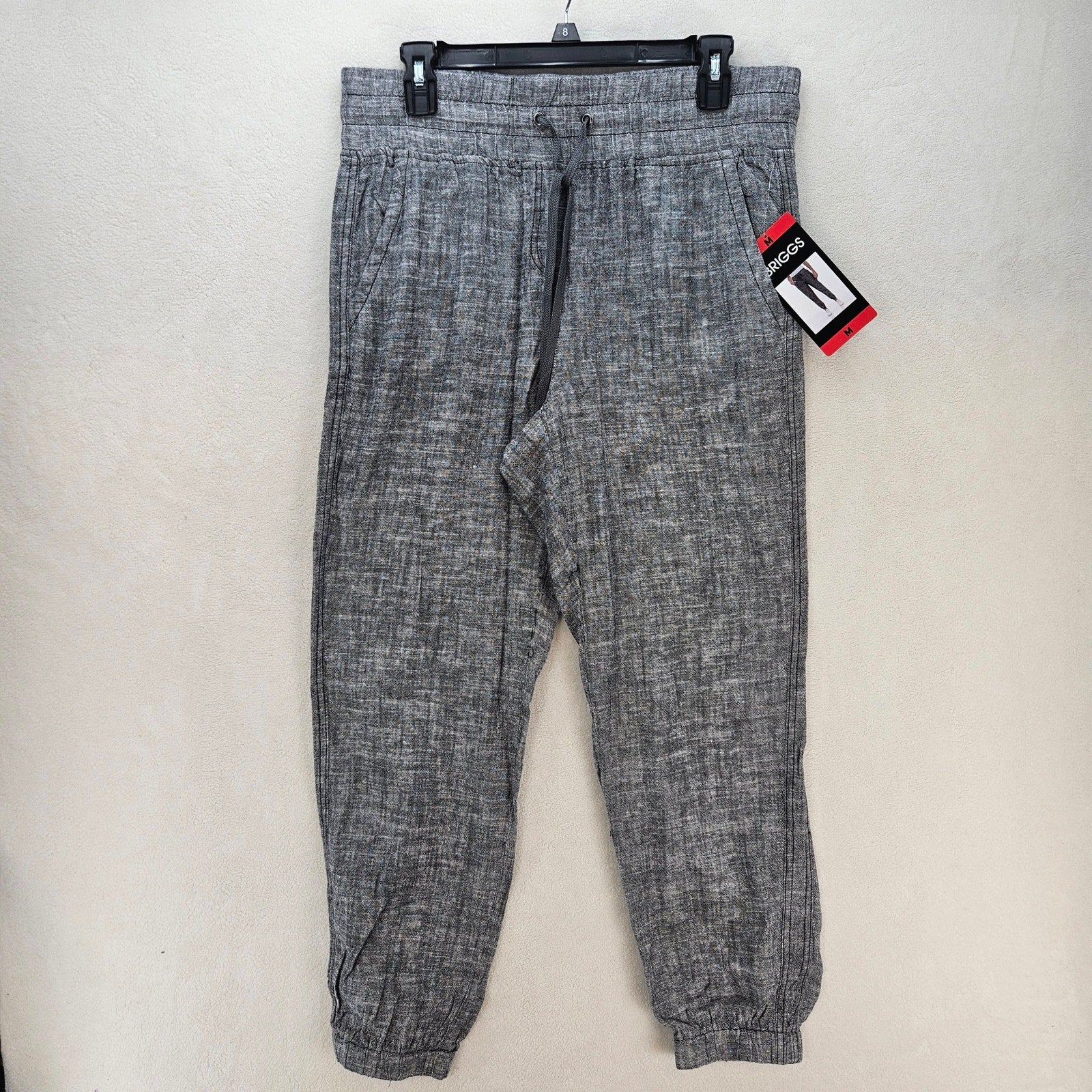 BRIGGS WOMEN'S MEDIUM GRAY LINEN PANTS NWT