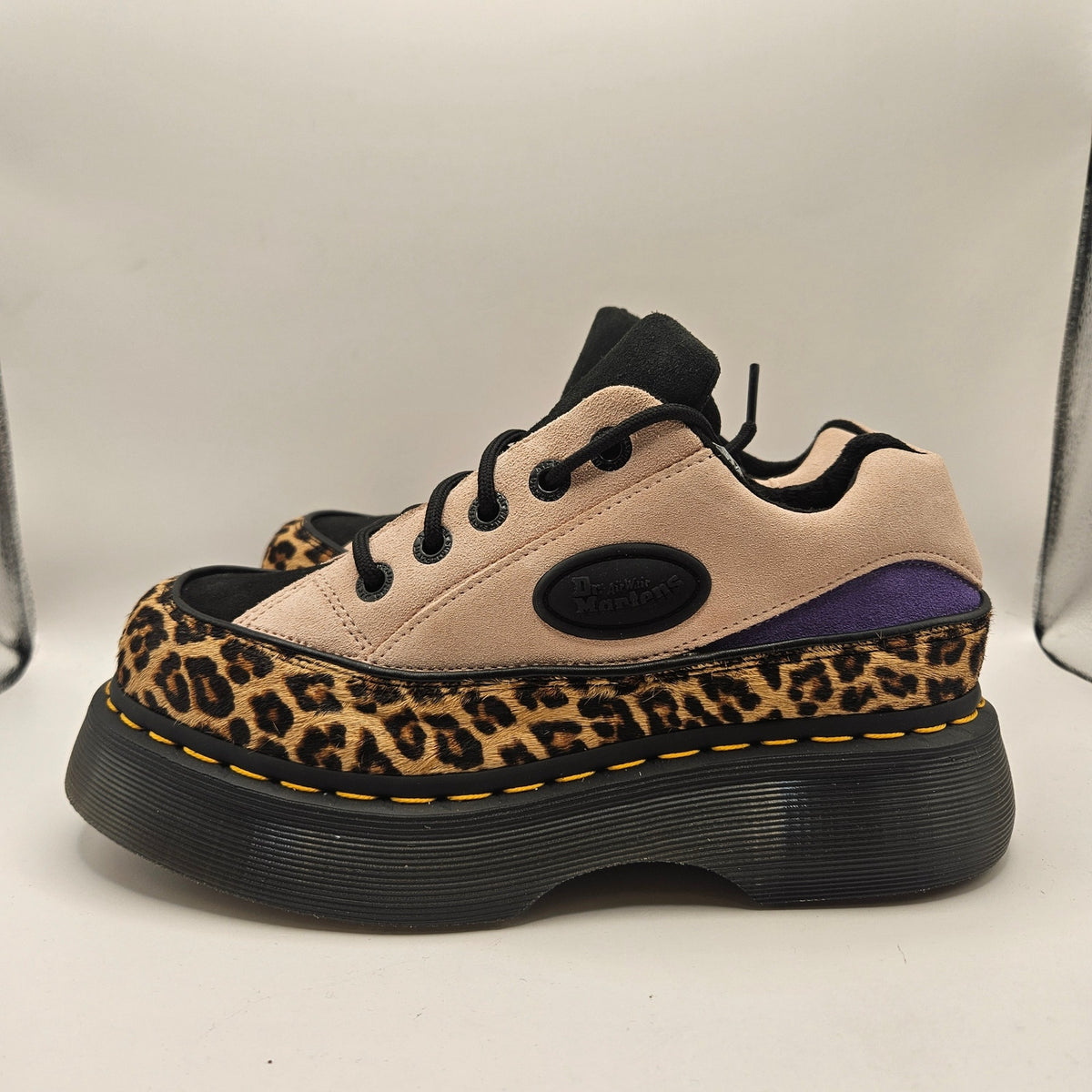 DR MARTENS WOMEN'S 7 BUZZ 5 EYE LEOPARD SUEDE PINK SUEDE PURPLE NWOB