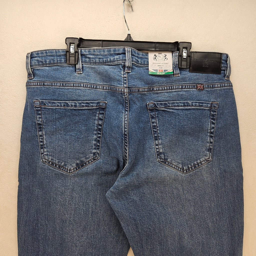 ENGLISH LAUNDRY MEN'S 38X30 SLIM STRAIGHT JEAN NWT MEDIUM WASH