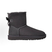 UGG WOMEN'S 6 MINI BAILEY BOW II OBSIDIAN 1016501-OBS NIB