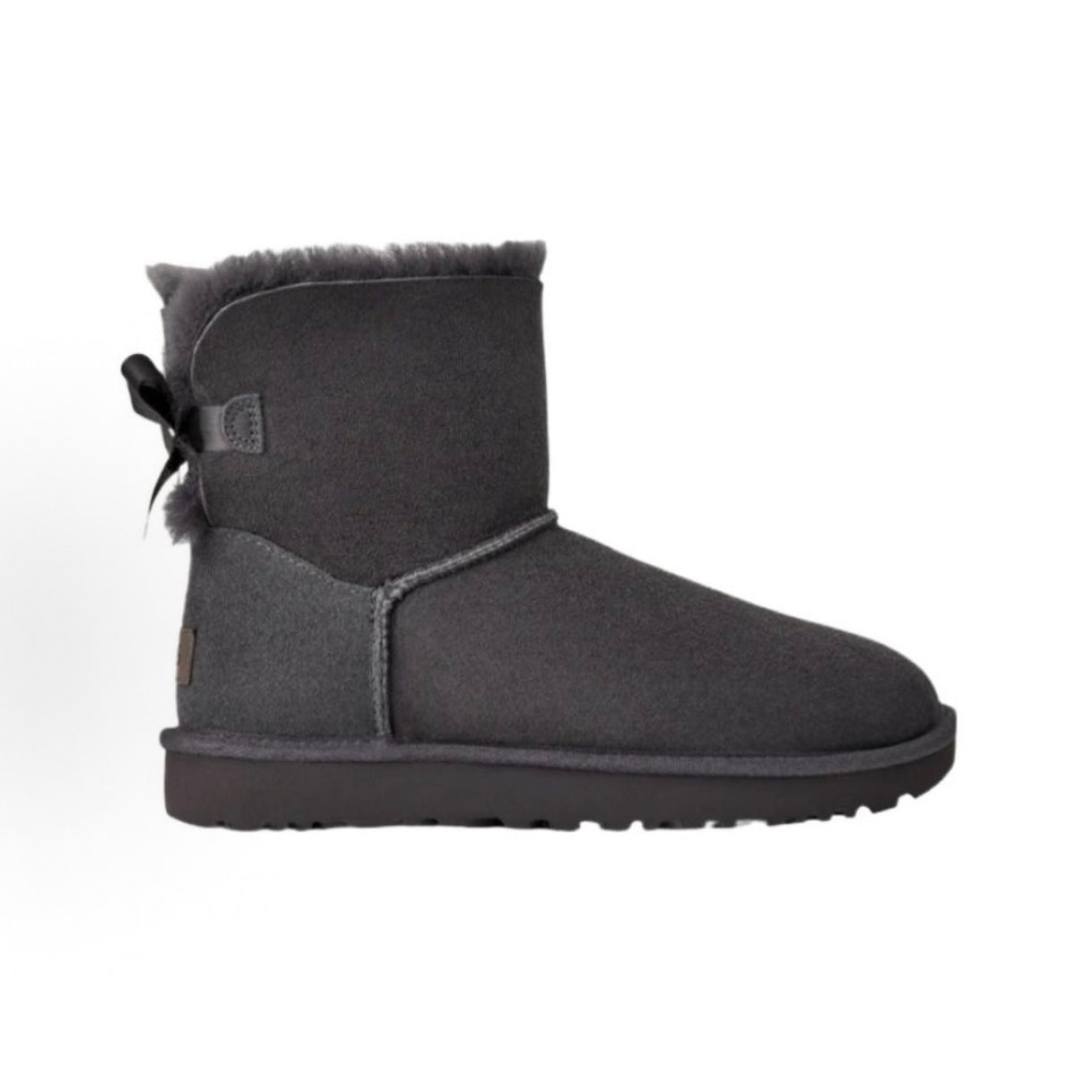 UGG WOMEN'S 6 MINI BAILEY BOW II OBSIDIAN 1016501-OBS NIB