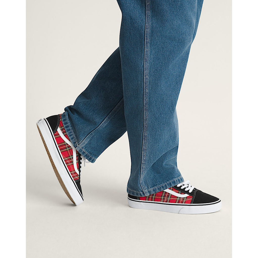 VANS MEN'S 9.5 OLD SKOOL PLAID RED LOW TOP SNEAKER NIB VN000E9TRED