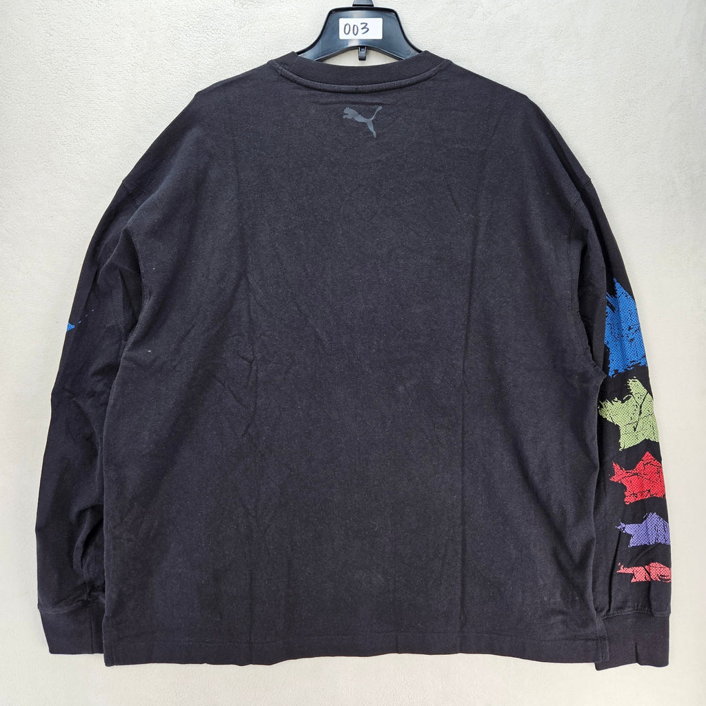 PUMA MEN'S XL LAMELO STAR VISION LONG SLEEVE TEE NWT BLACK GRAPHICS