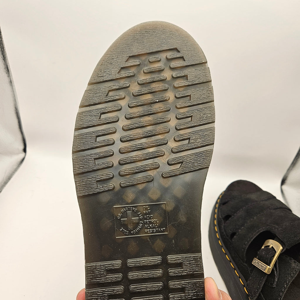 DR MARTENS MEN'S 9 MAXXY SLIDE SUPER SOFT SUEDE AGED BUCKLE NWOB