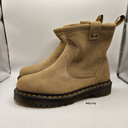 DR MARTENS MEN'S 10 SAVANNAH TAN SUEDE ANISTONE LO BIKER BOOTS